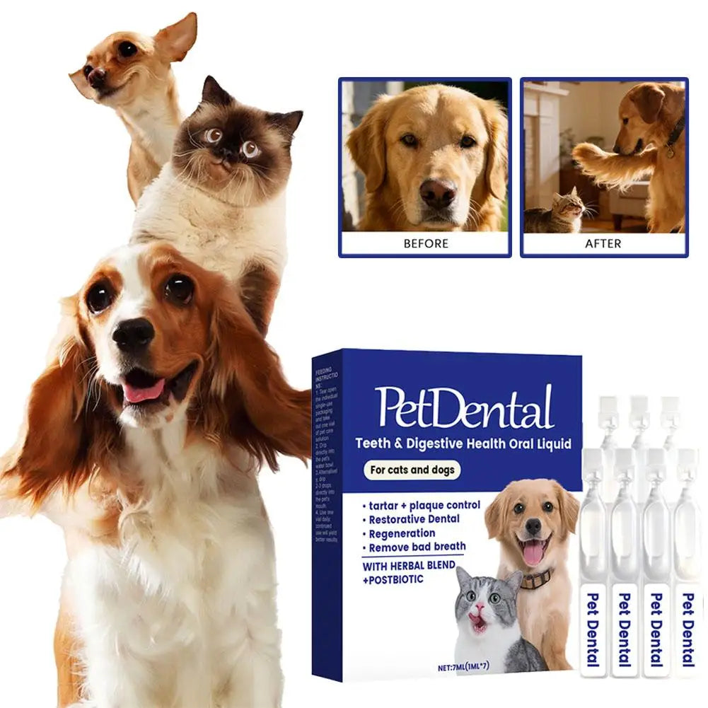Pet Teeth Cleaning Liquid for Dog and Cat Teeth Cleansing Remove Tartar Odor Reduce Bad Breath Keep Fresh Pet Dental Care