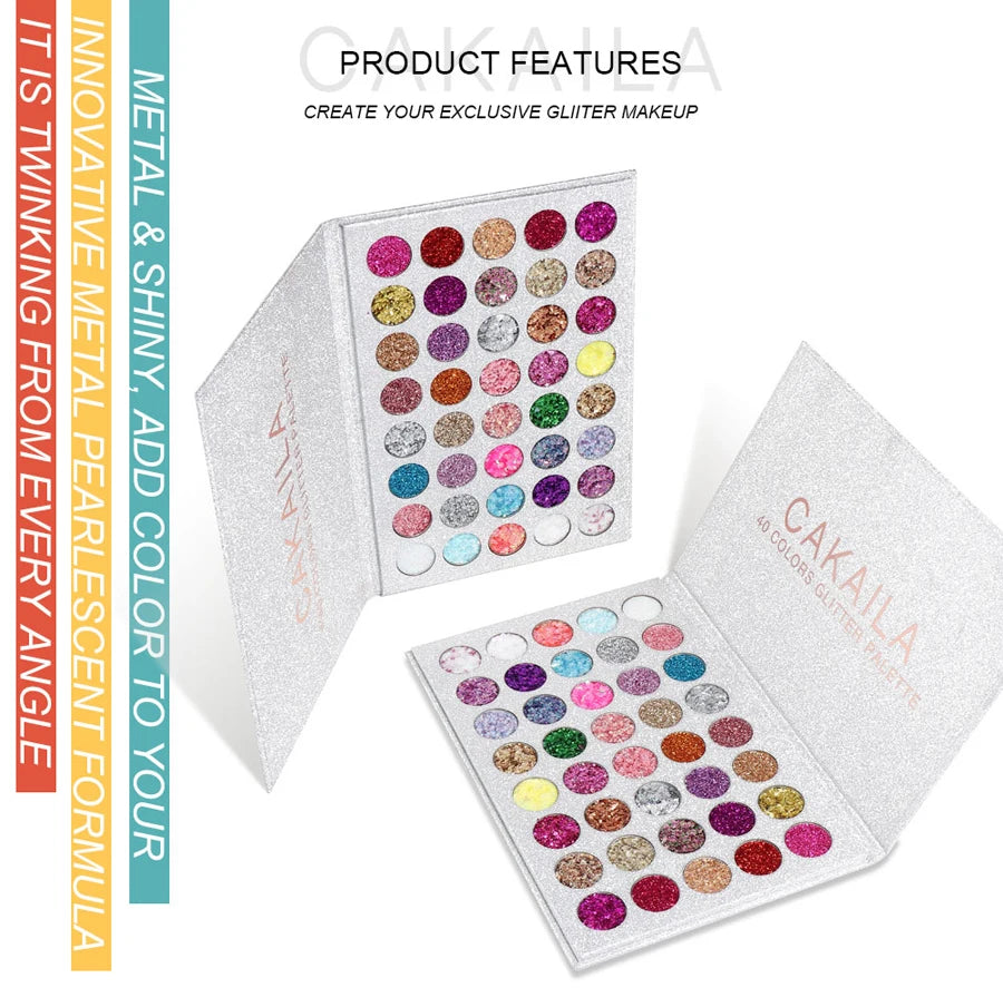 40 Colors Glitter Eyeshadow Powder Palette Diamond Shine Glittering Eye Shadow Makeup Colored Cosmetics Shadows Pallete Make Up
