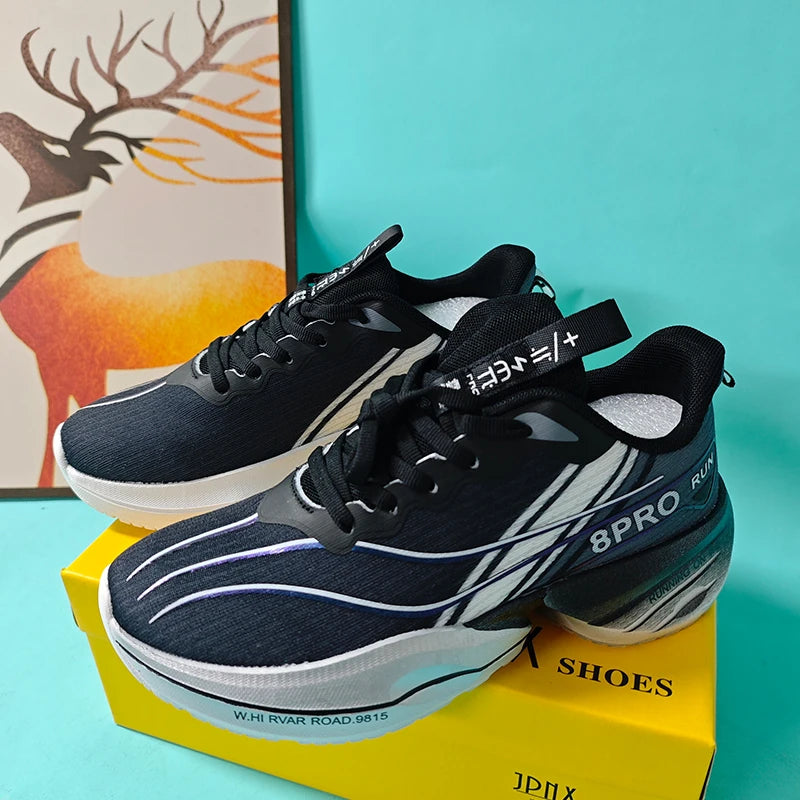 Men's Sports Running Shoes Breathable Lightweight Women's Carbon Plate Sports Anti Slip Tennis Shoes New 2025 Large Size 36 47