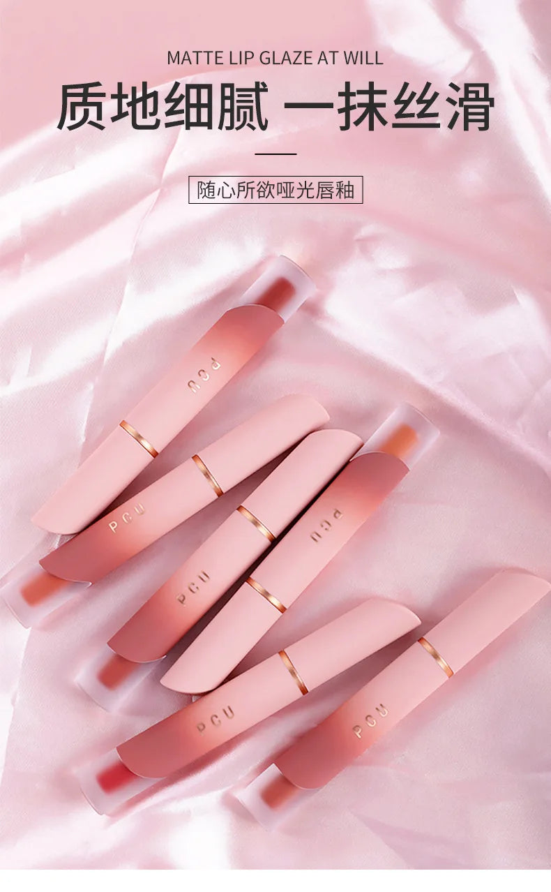 Dual-Use Liquid Matte Lipstick Lip Balm Pink Long-Lasting Non-Stick to Cup 6 Colors Available for Lip And Cheek Makeup