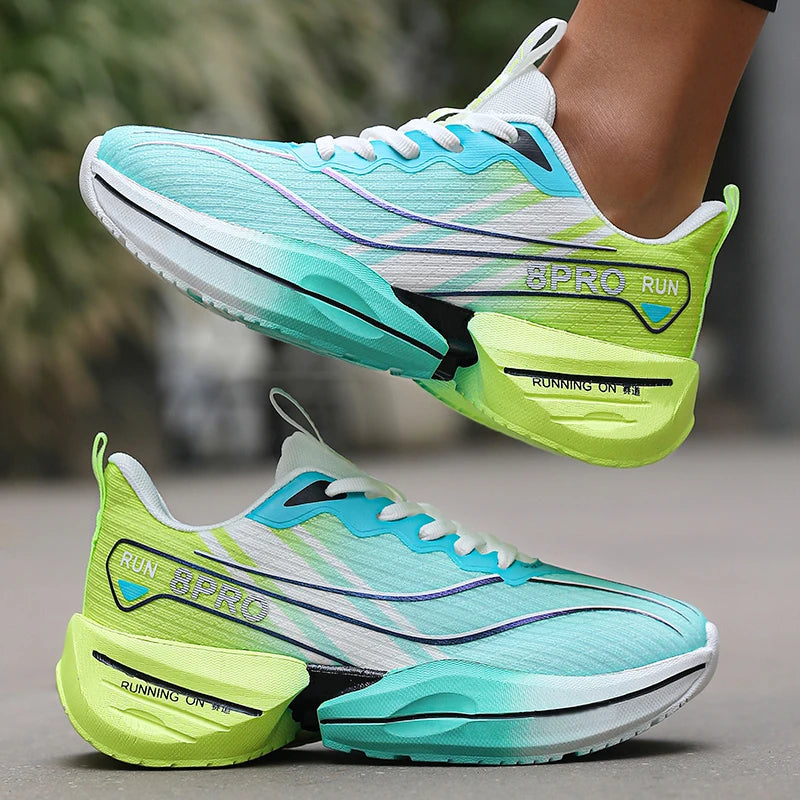 Men's Sports Running Shoes Breathable Lightweight Women's Carbon Plate Sports Anti Slip Tennis Shoes New 2025 Large Size 36 47