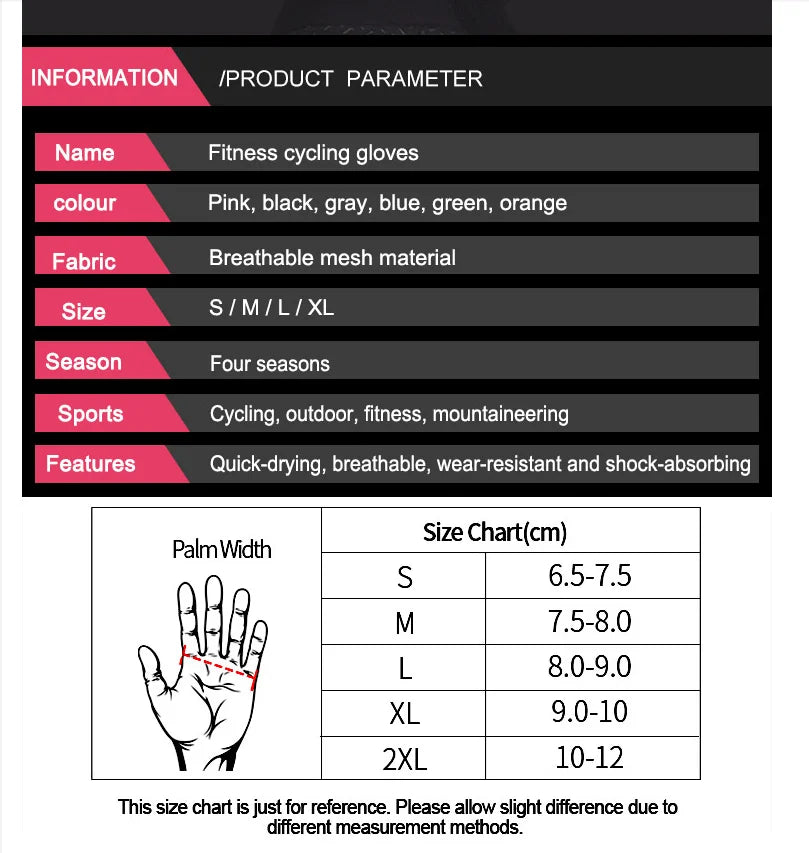 Non-slip Anti Half Finger Gloves Motorcycle Gloves elastic Shock Fitness Cycling Breathable Men Women Half Finger Gloves Bicycle
