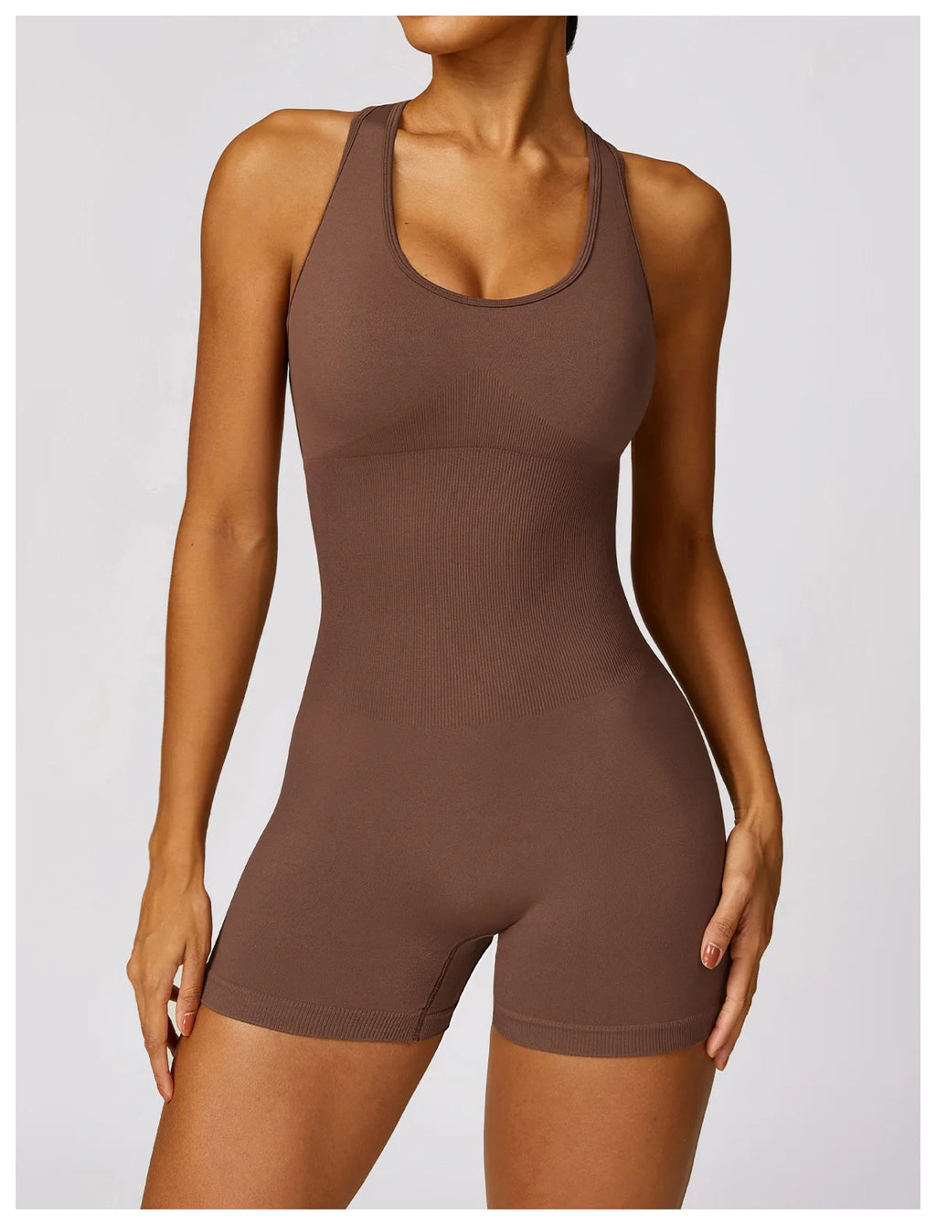 Seamless Gym Sport Short Jumpsuit Women Romper Hollow Backless Scrunch Sexy Monkeys One Piece Outfit Fitness Overalls Playsuit