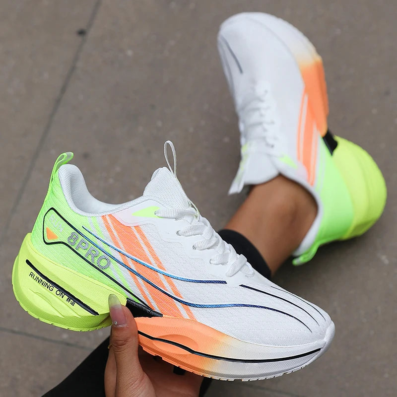 Men's Sports Running Shoes Breathable Lightweight Women's Carbon Plate Sports Anti Slip Tennis Shoes New 2025 Large Size 36 47
