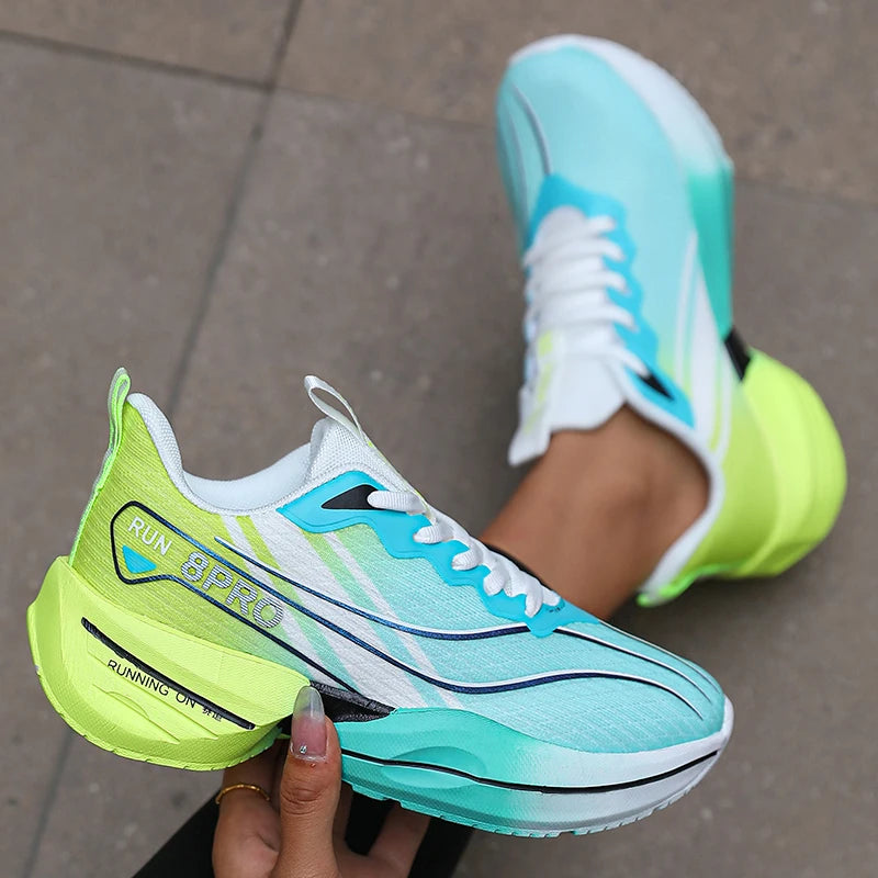 Men's Sports Running Shoes Breathable Lightweight Women's Carbon Plate Sports Anti Slip Tennis Shoes New 2025 Large Size 36 47