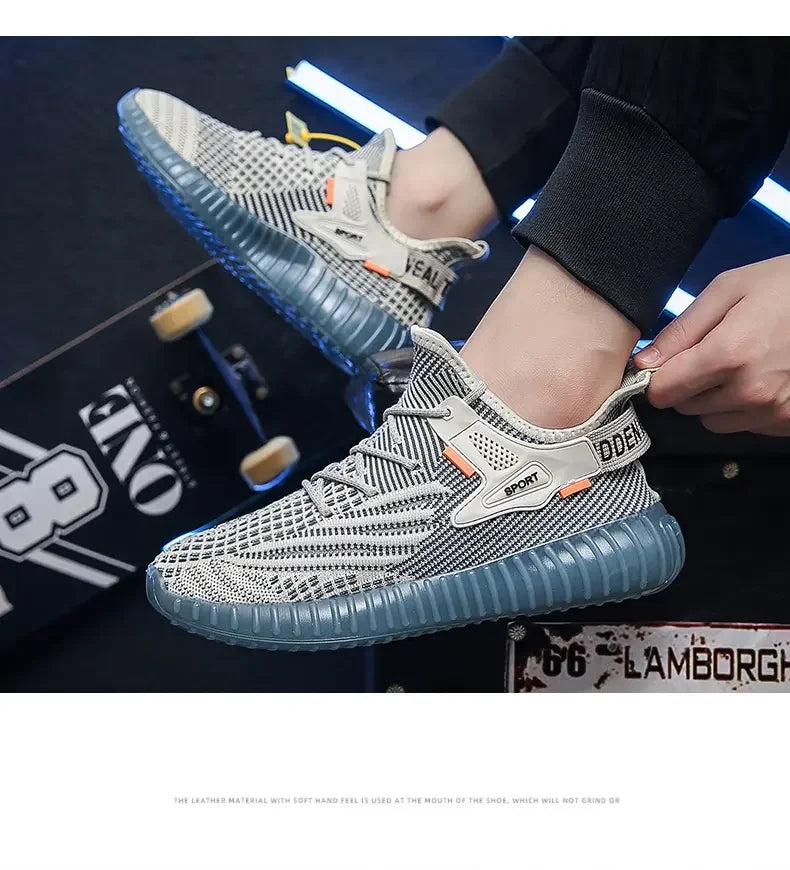 Sports Men's Running Shoes Summer New Classic Breathable Casual Running Breathable Mesh Shock-absorbing Black Tennis Shoes