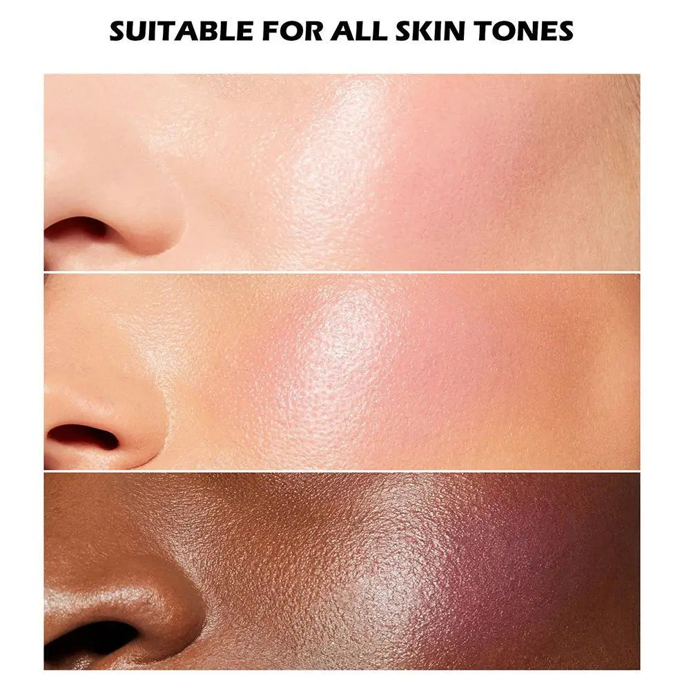3-in-1 Multi-use Makeup Palette 3-Color Folding Matte Blush Tray Velvet Mousse Lip Mud for Cheeks Lips & Eyes Makeup