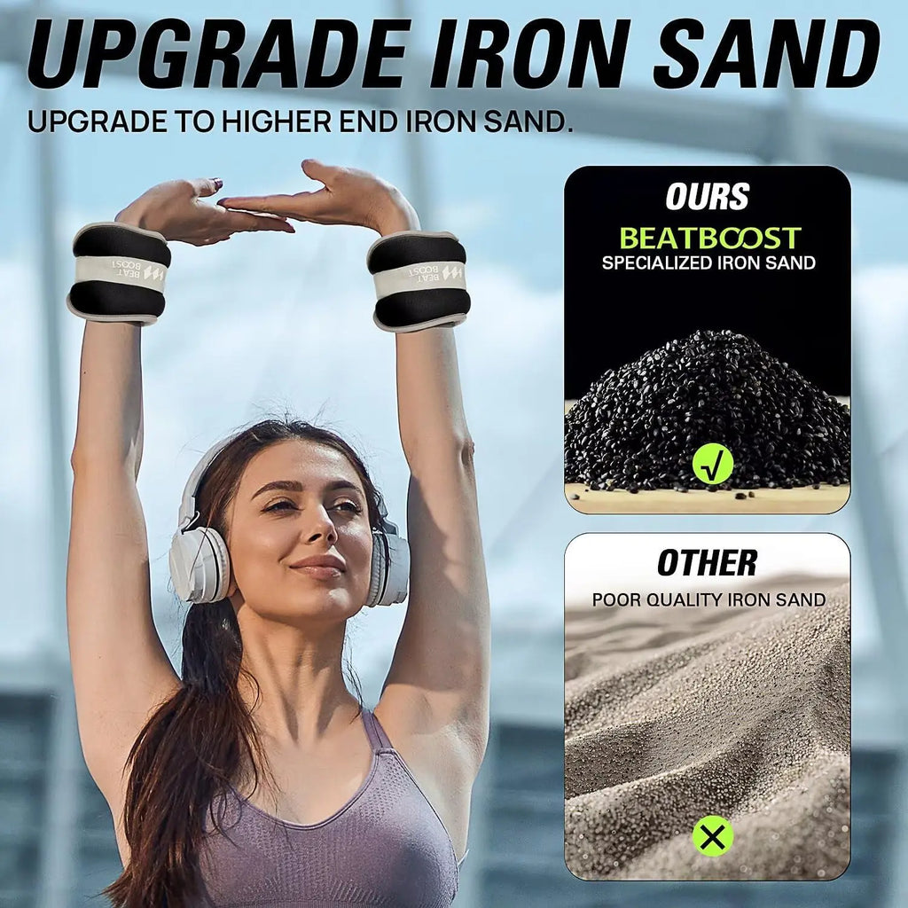 2pcs 0.25/0.5/0.75/1/2kg Wrist Ankle Sandbags Portable Fitness Training Weight Sandbag For Yoga Dancing Running Body Shaping