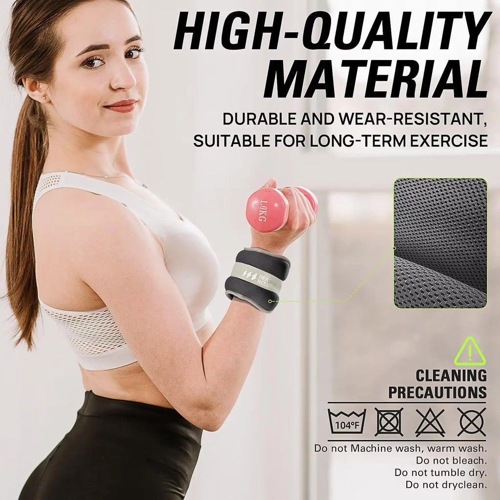 2pcs 0.25/0.5/0.75/1/2kg Wrist Ankle Sandbags Portable Fitness Training Weight Sandbag For Yoga Dancing Running Body Shaping