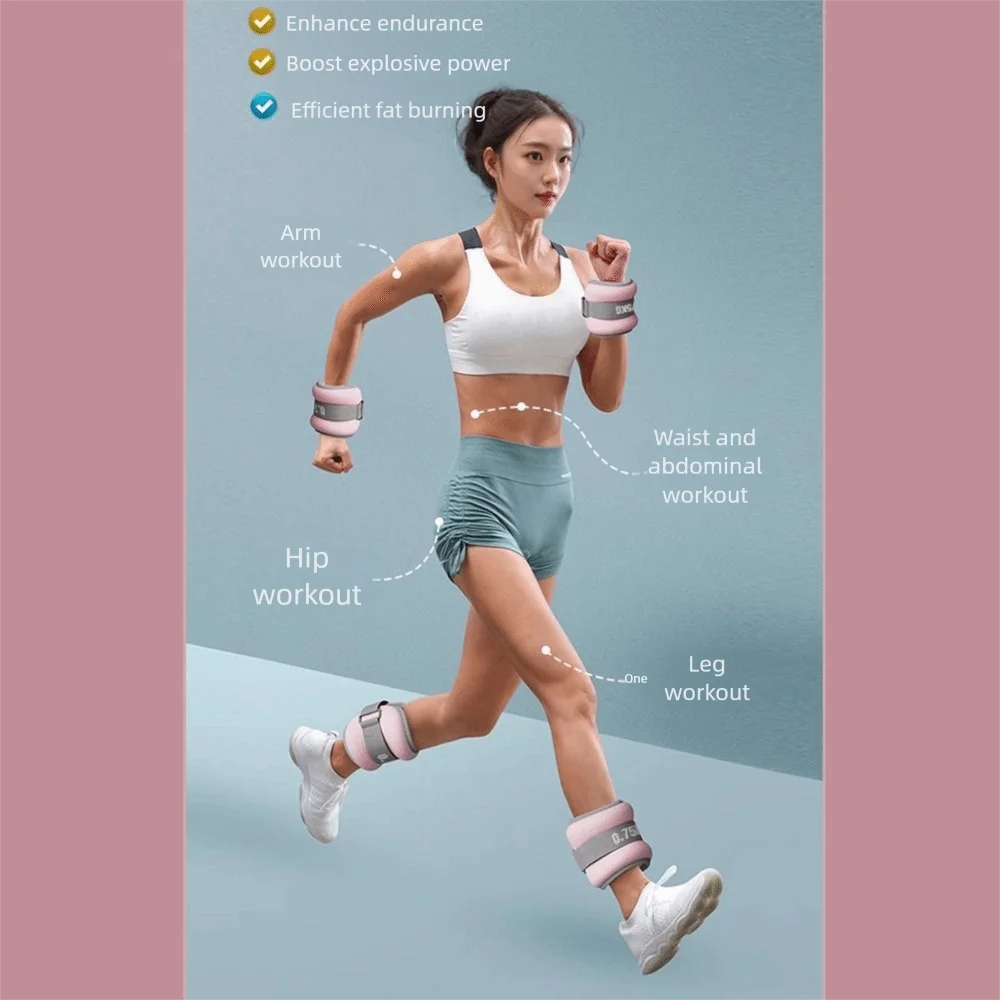 Breathable Weighted Sandbag Soft Sand 360° Wrapping Adjustable Leg Band Comfortable Adjustable Straps Wrist Ankle Weights