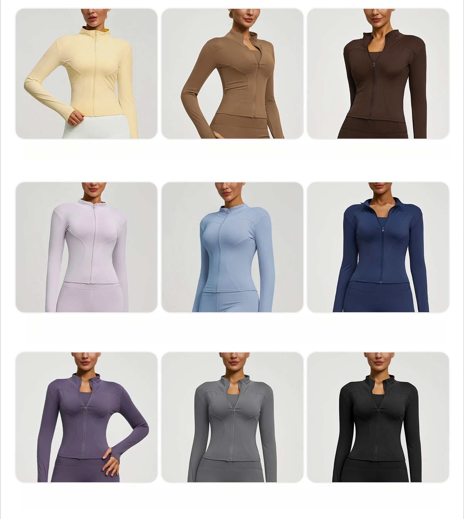Slim Zipper Jacket Sports Jacket Women's Long Sleeved Tight Fitting Jacket Running Fitness Yoga Suit Top Peach Yoga Coat