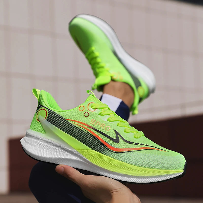 Sports Men Running Shoes Carbon Board Speciality Marathon Breathable Lightweight Women's Comfortable Nonskid Casual Sneakers New