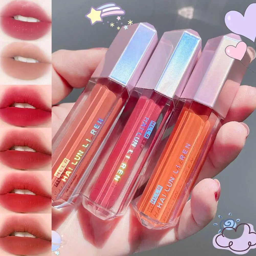 Candied Cherry Blossoms Pink Lip Glaze Velvet Matte Non-fading Lip Cream Mud Waterproof Lip Gloss Women Makeup