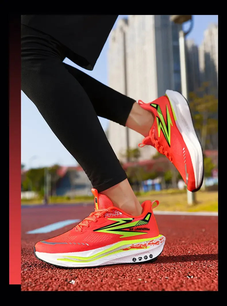 Sports and leisure shoes, men's shoes, marathon oversized air cushioned shoes, fly woven all season rubber, wear-resistant, anti