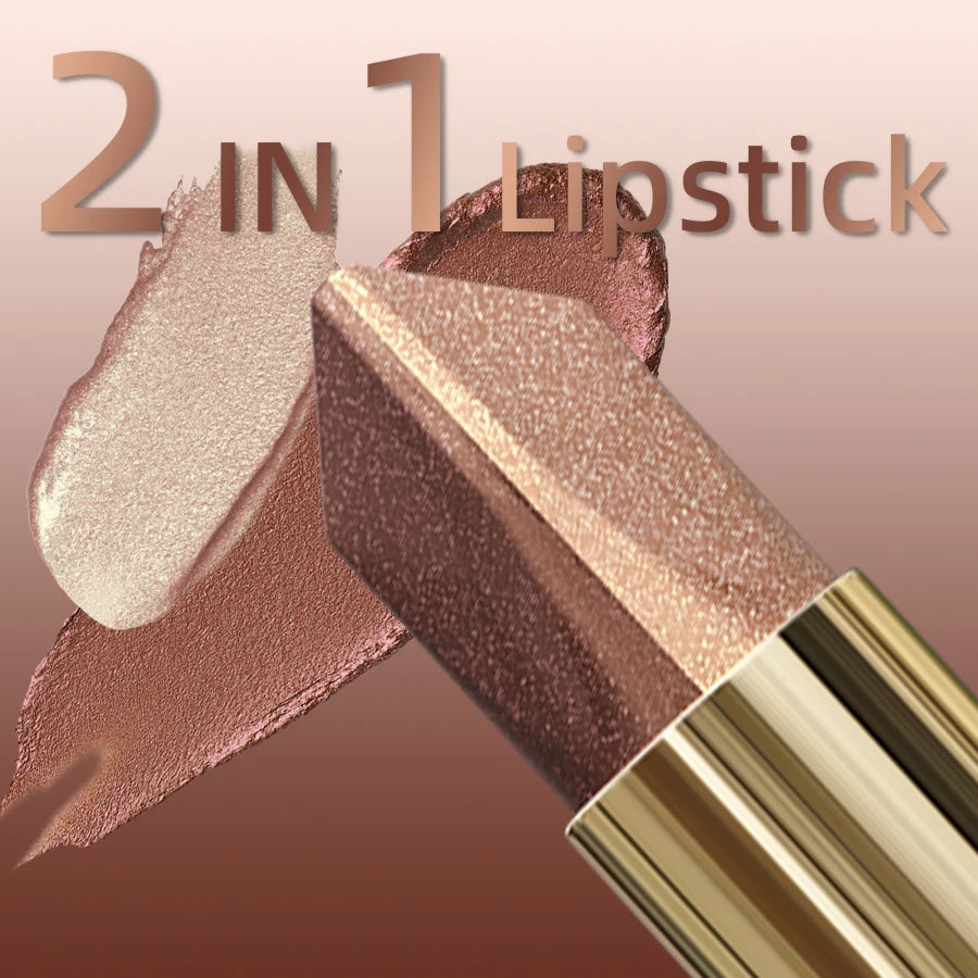 Two-tone Color Pearlescent Brown Eyeshadow 2 in 1 Pencil Stick Shimmer Eye Shadow Pen Korean Makeup Long Lasting Cosmetic Gifts
