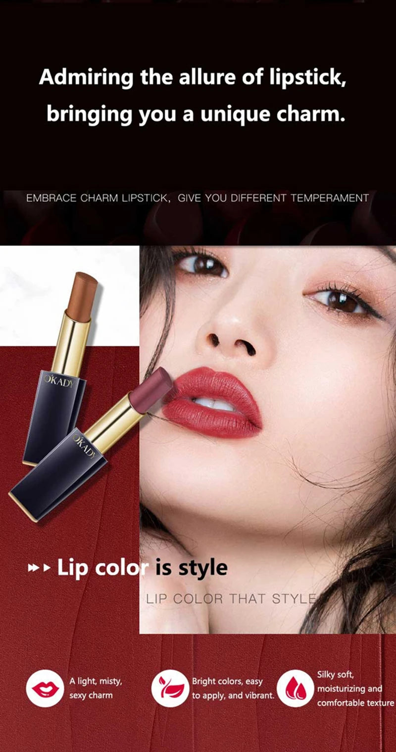 5 color Waterproof Non-stick Cup Round Tube Moisturizing easy to color Lip Gloss Lipstick Long-lasting Lip Lipstick Cosmetics