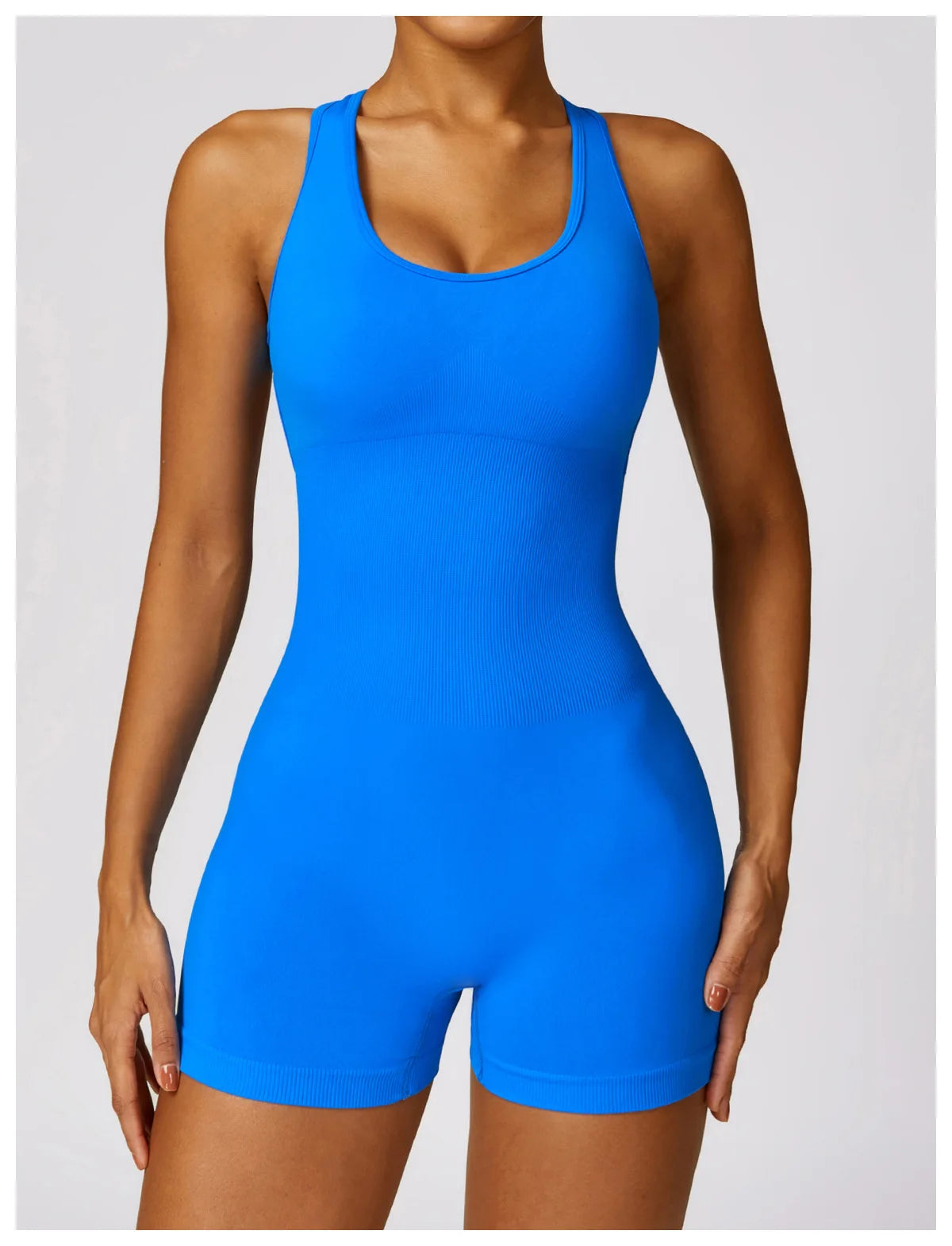 Seamless Gym Sport Short Jumpsuit Women Romper Hollow Backless Scrunch Sexy Monkeys One Piece Outfit Fitness Overalls Playsuit
