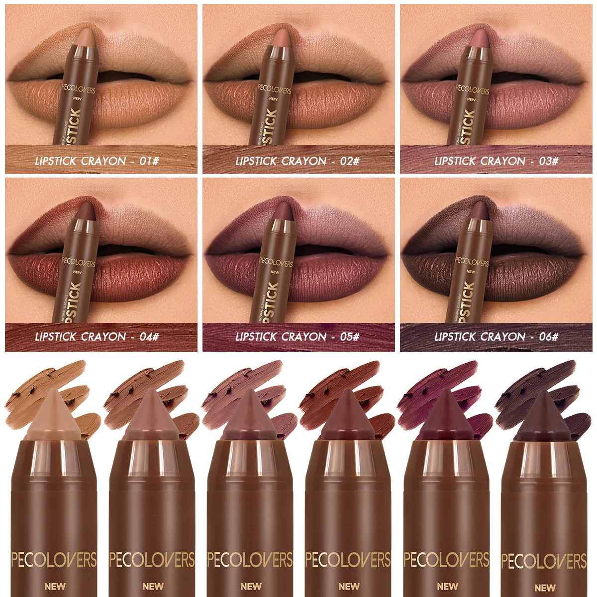 1PC Smooth Lipstick, Long Lasting, Waterproof, Color Rendering, Daily Use, Easy-Apply, Lip Makeup