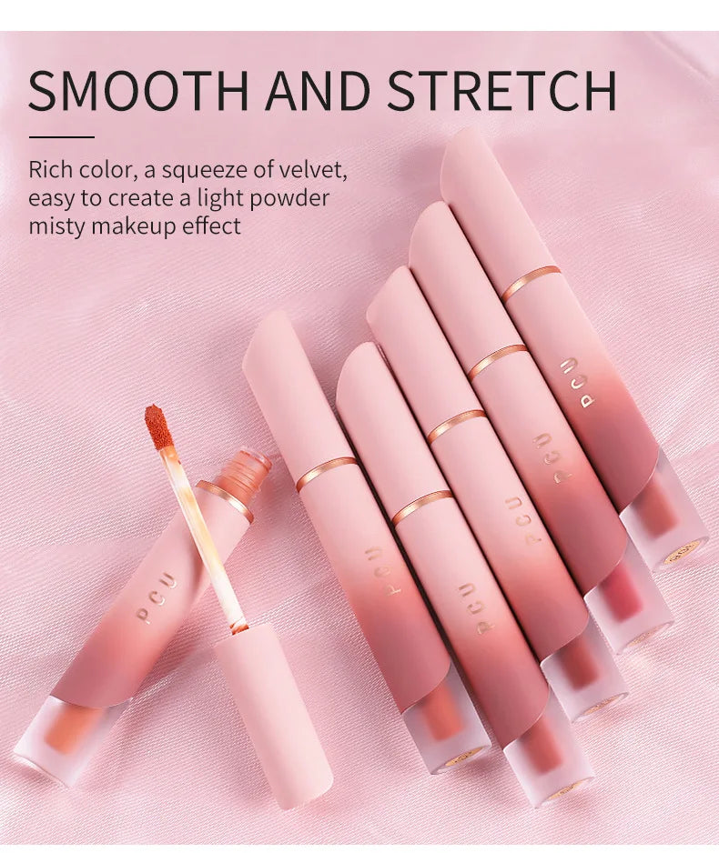 Dual-Use Liquid Matte Lipstick Lip Balm Pink Long-Lasting Non-Stick to Cup 6 Colors Available for Lip And Cheek Makeup