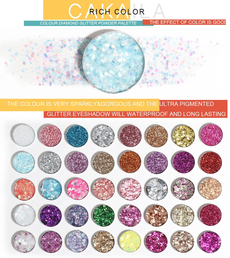 40 Colors Glitter Eyeshadow Powder Palette Diamond Shine Glittering Eye Shadow Makeup Colored Cosmetics Shadows Pallete Make Up