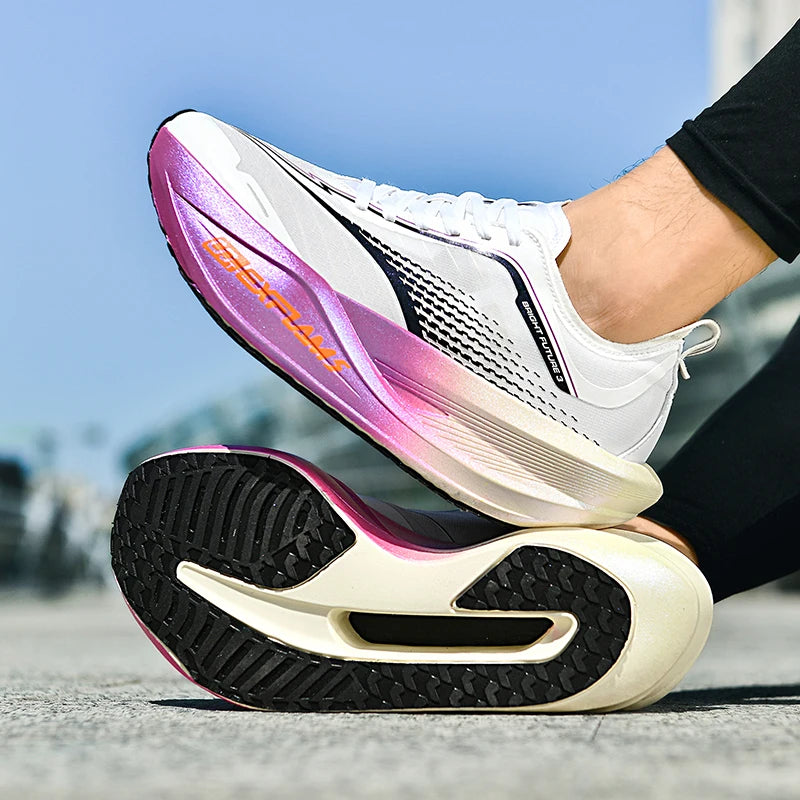Running Shoes Men Carbon Plate Speciality Marathon Sports Breathable Lightweight Women's Comfortable Nonskid Leisure Sneakers