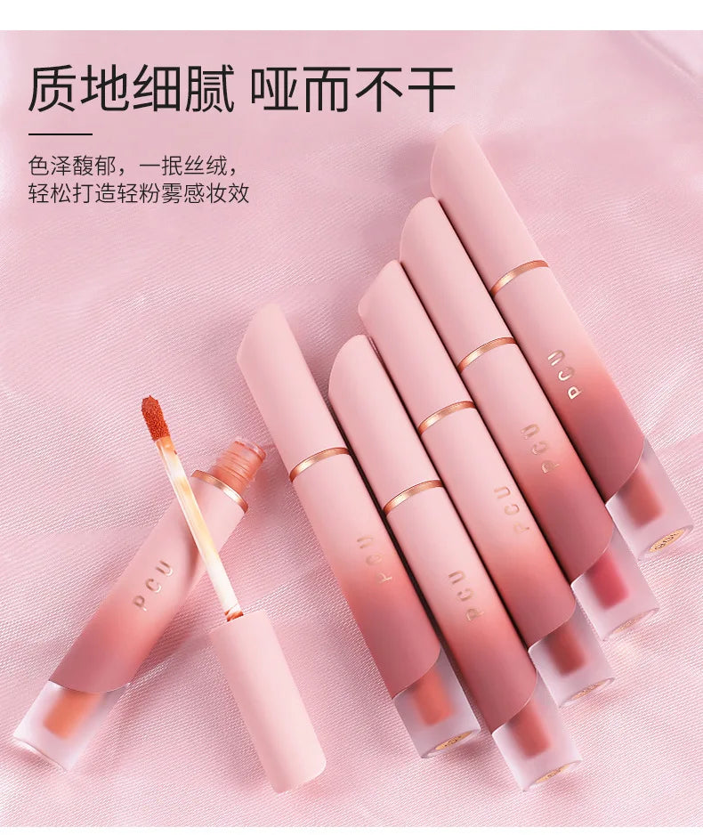 Dual-Use Liquid Matte Lipstick Lip Balm Pink Long-Lasting Non-Stick to Cup 6 Colors Available for Lip And Cheek Makeup