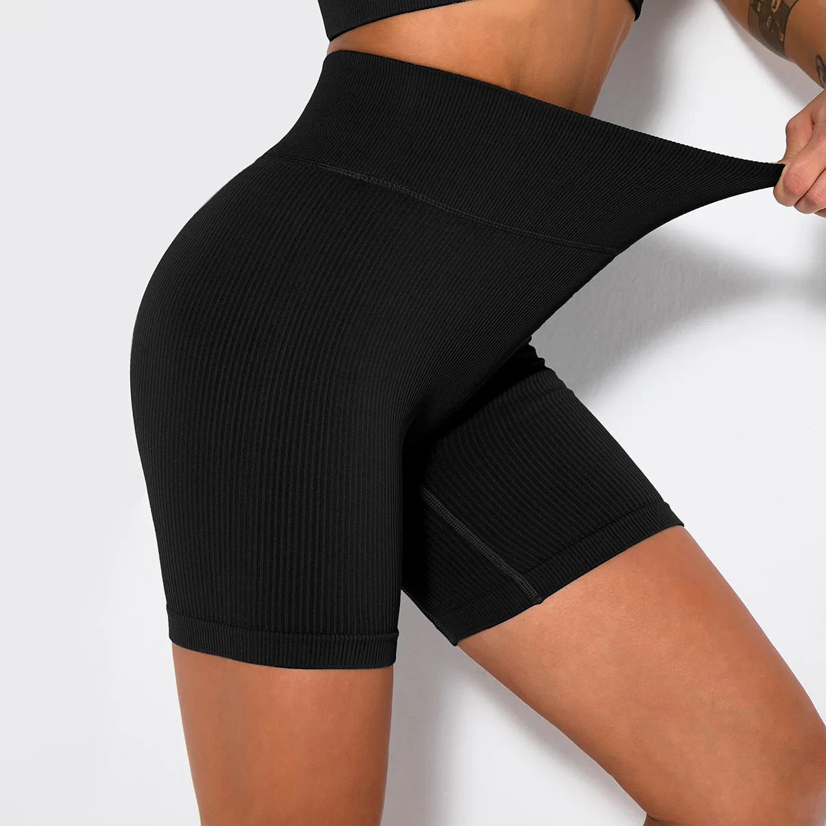 Seamless Ribbed Women Leggings Ladies High Waist Push Up Leggins Tight Striped Fitness Pants for Women Sport Gym Workout Pants