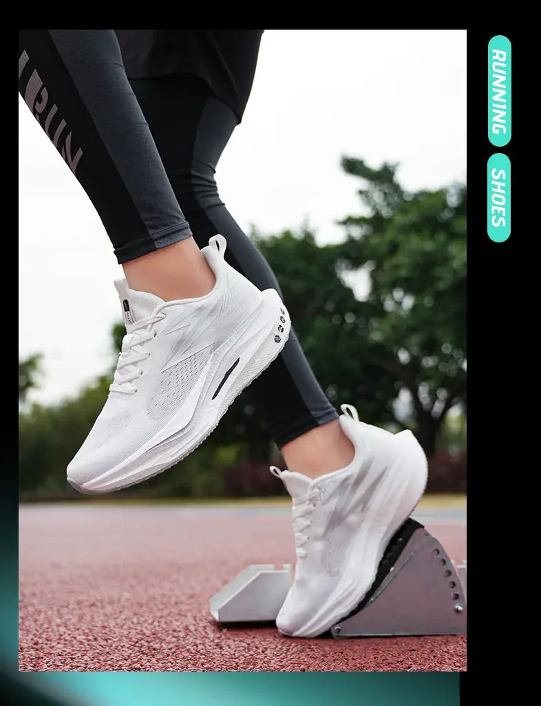 Sports and leisure shoes, men's shoes, marathon oversized air cushioned shoes, fly woven all season rubber, wear-resistant, anti
