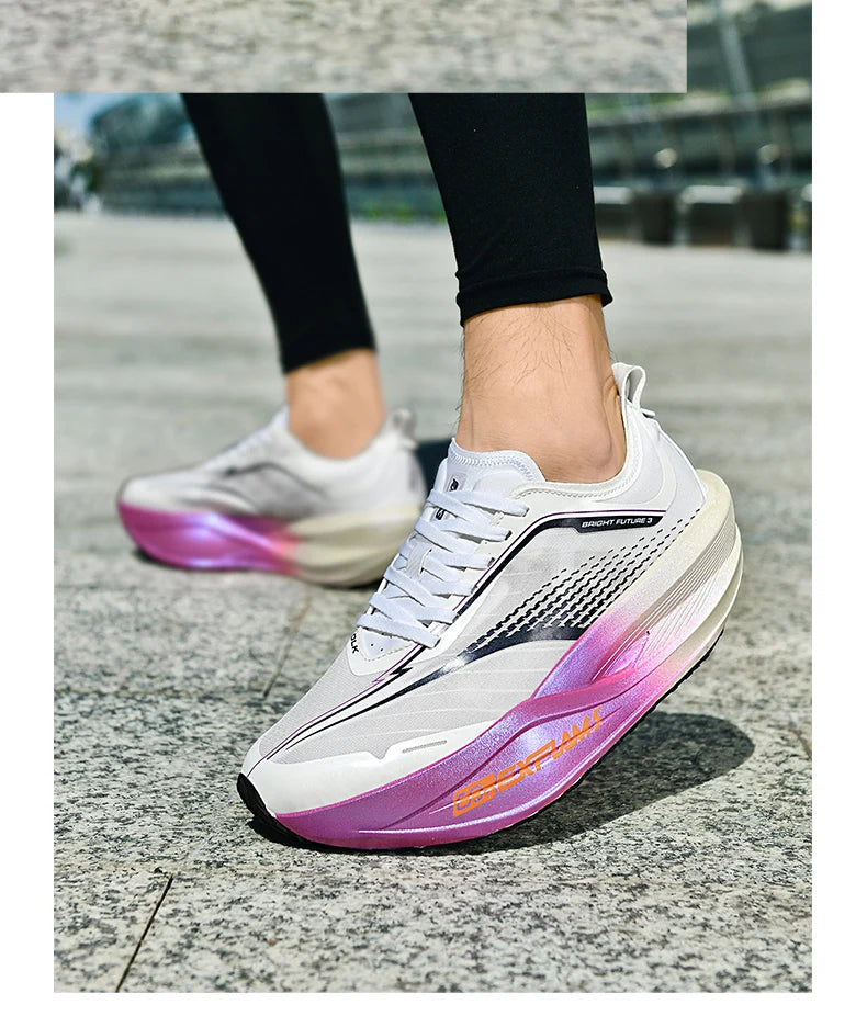 Running Shoes Men Carbon Plate Speciality Marathon Sports Breathable Lightweight Women's Comfortable Nonskid Leisure Sneakers