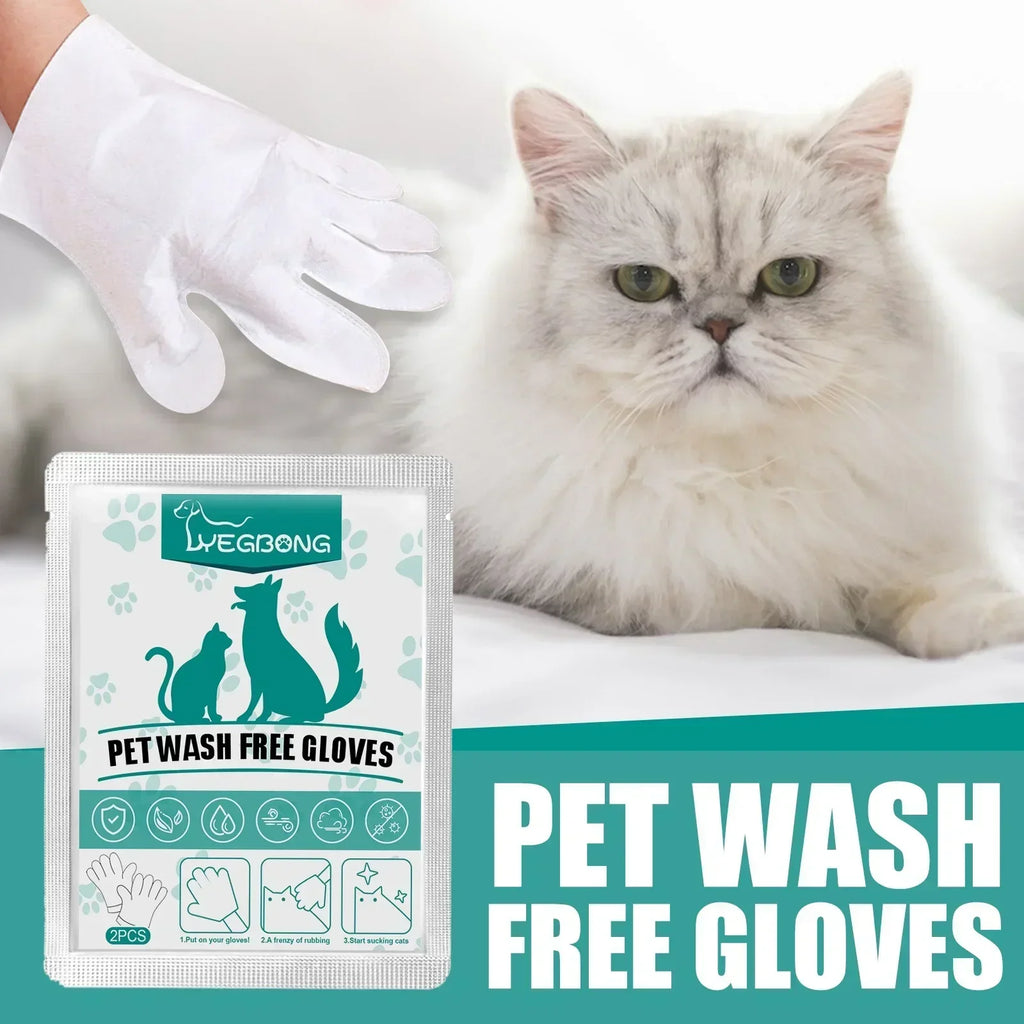 Hygienic Pet Disposable Wash Gloves Hand Free Instant Deodorizing Professional Cleaning Dry Bathing Cat Dog High Quality Pet