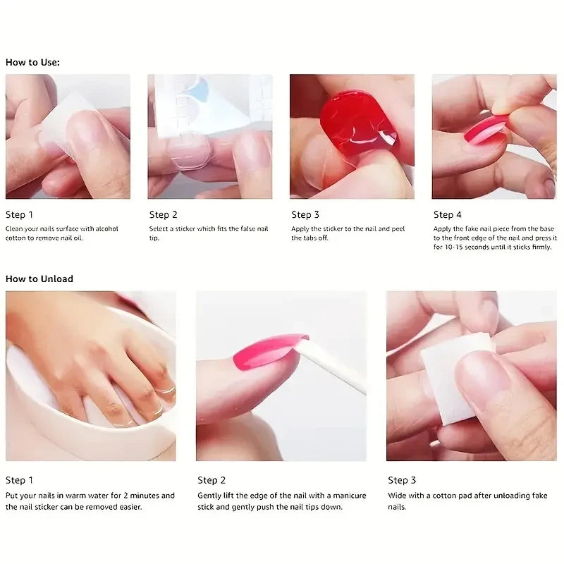A full set of 24 medium-size coffin-shaped fake nails, crafted with gradient and smudge techniques and adorned with fuchsia flor