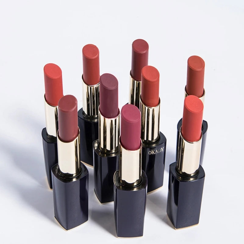 5 color Waterproof Non-stick Cup Round Tube Moisturizing easy to color Lip Gloss Lipstick Long-lasting Lip Lipstick Cosmetics