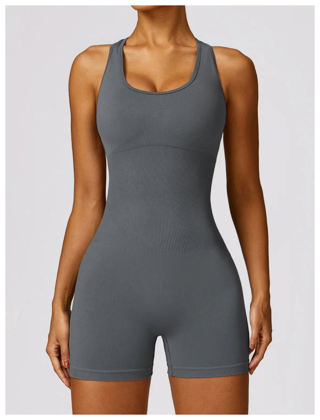 Seamless Gym Sport Short Jumpsuit Women Romper Hollow Backless Scrunch Sexy Monkeys One Piece Outfit Fitness Overalls Playsuit