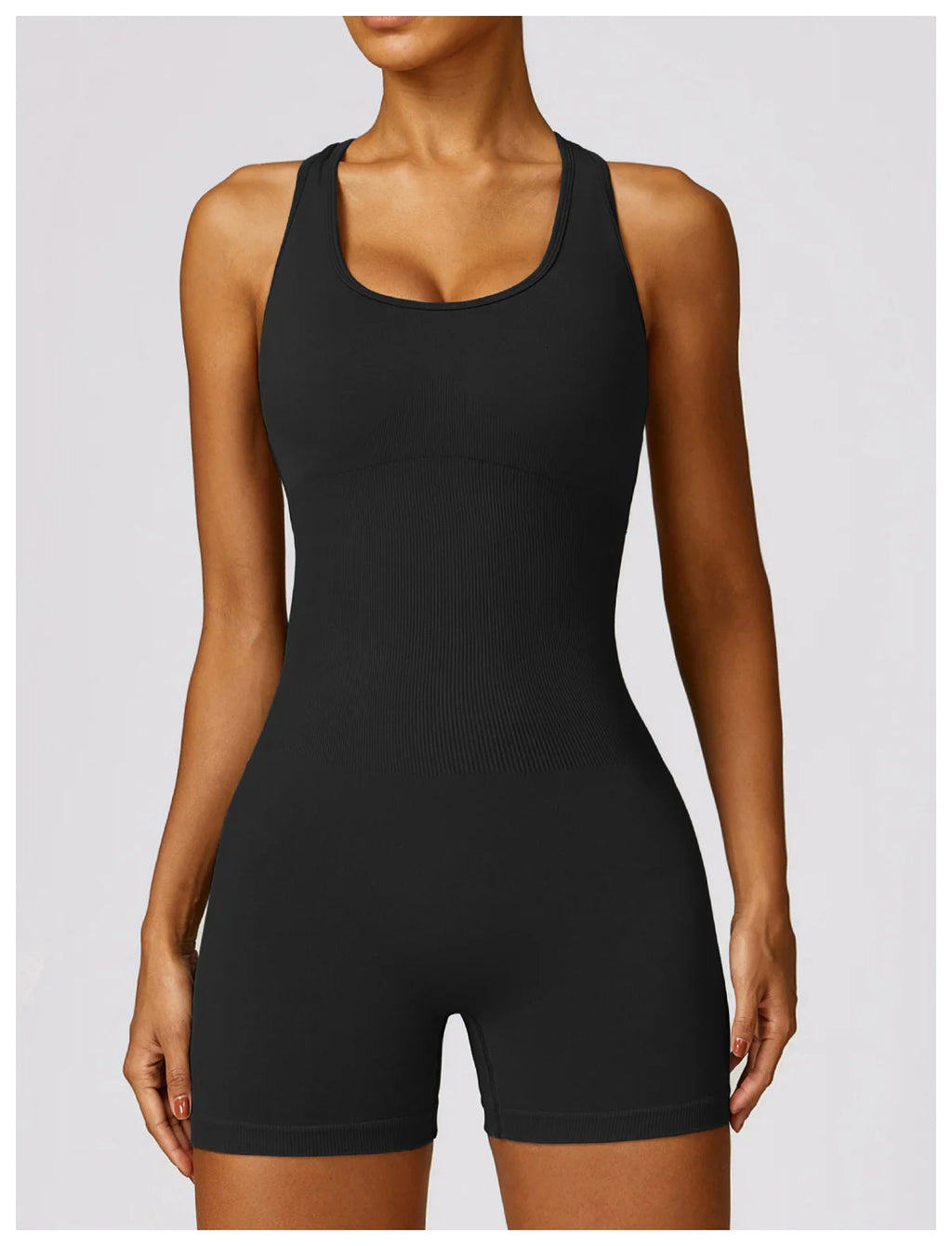Seamless Gym Sport Short Jumpsuit Women Romper Hollow Backless Scrunch Sexy Monkeys One Piece Outfit Fitness Overalls Playsuit