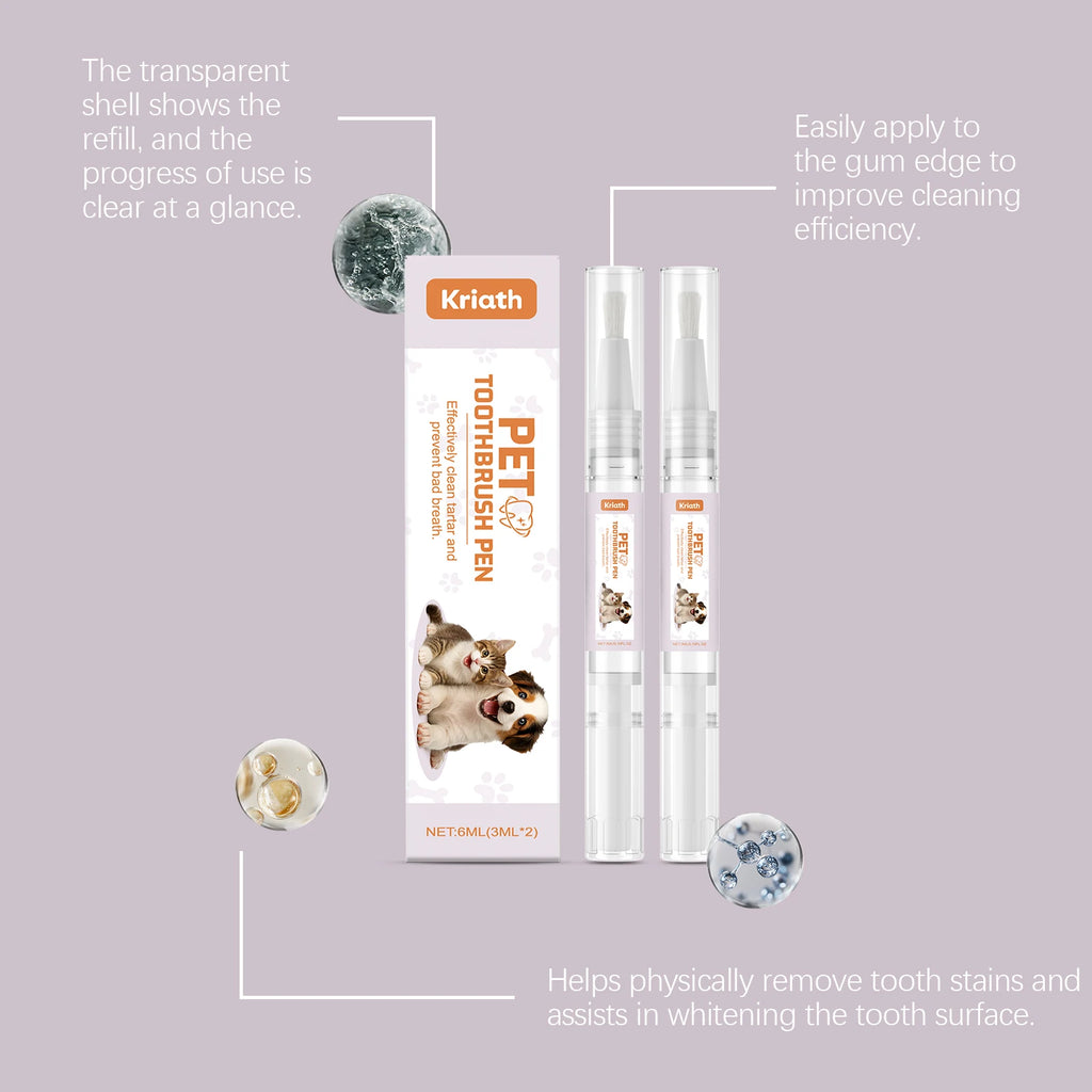 Pet Toothbrush Pen Thoroughly Cleaning Pet's Mouth Reduce Dental Plaque Accumulation Eliminate Oral Odors Pet Teeth Cleaning Pen
