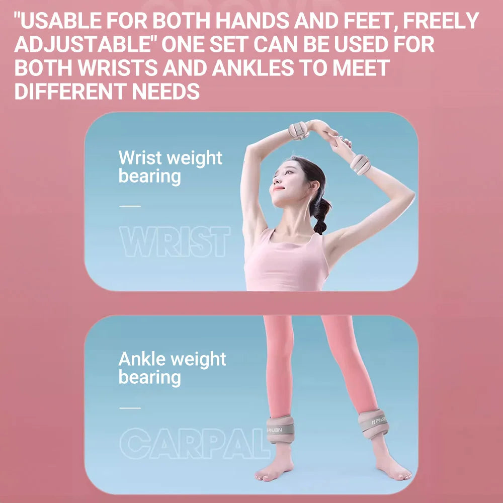 2PCS Ankle Weights Soft Sand For Yoga Running Gym Fitness Body Training Non-Slip Durable For Men Women