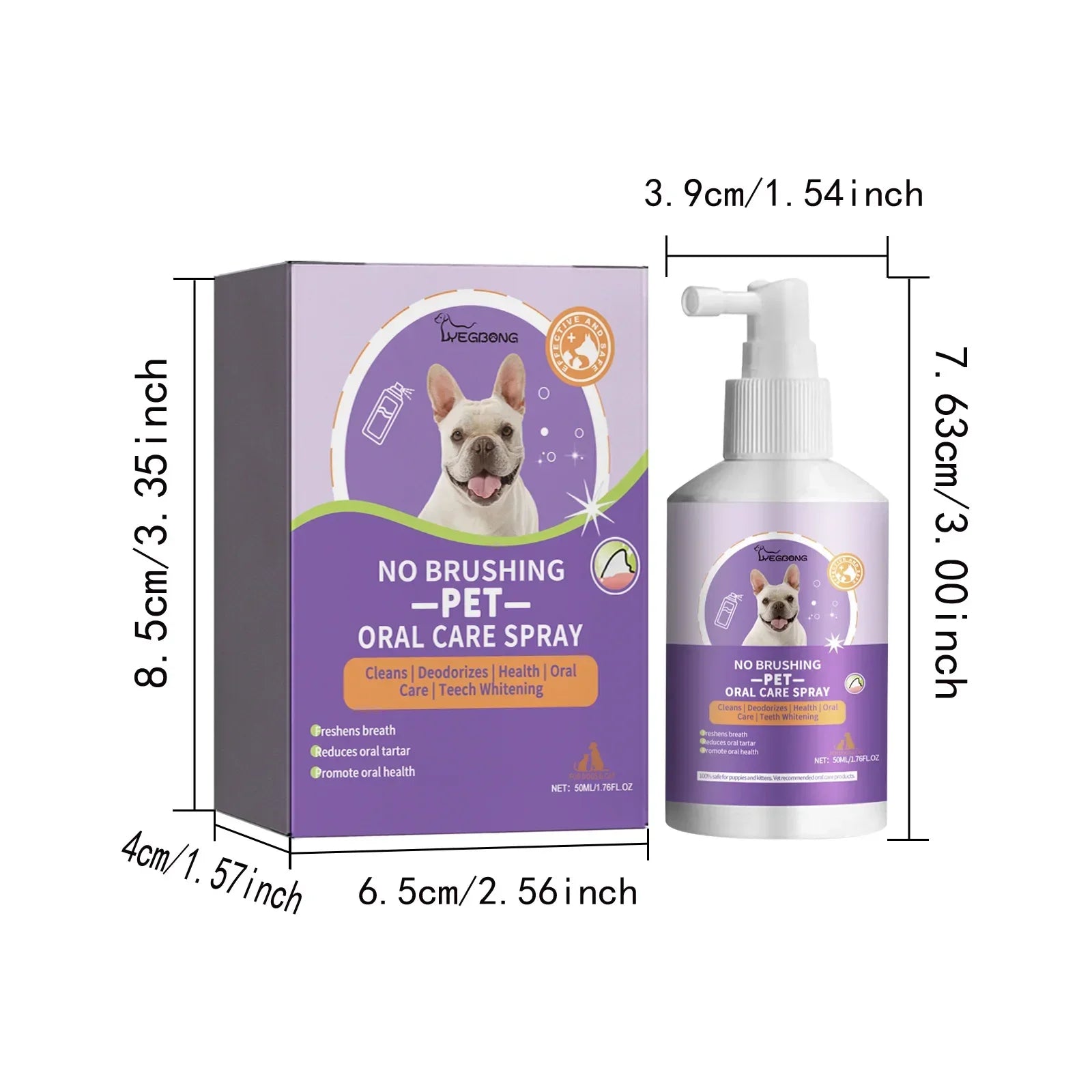 50mlPet Oral Cleanse Spray Dogs Cats Teeth Clean Deodorant Prevent Calculus Remove Kitten Bad Breath Pet Supplies Freshen Breath