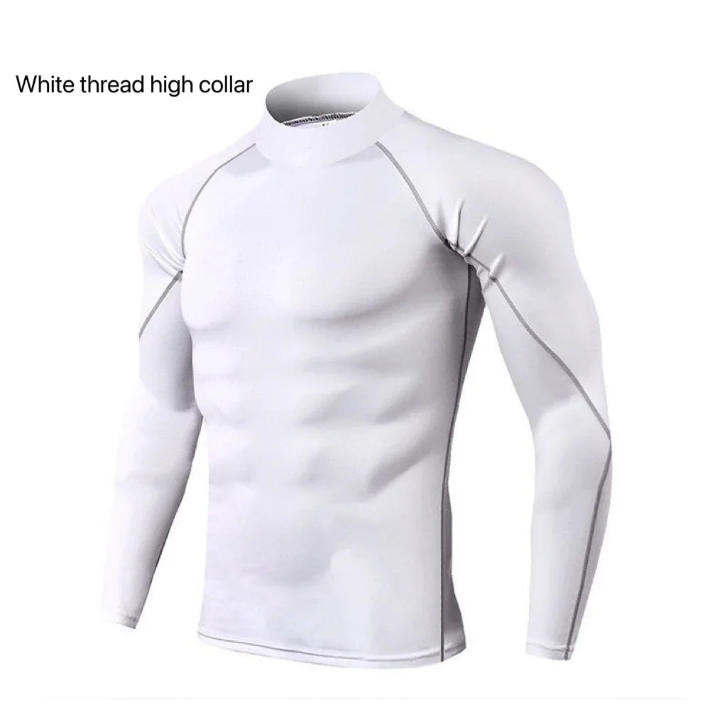 1pcs Men's Long-sleeved Thermal Underwear Male Thin Tight Fitting Fast Dry Elastic Fitness Tops Man Autumn Winter Sprots Wear