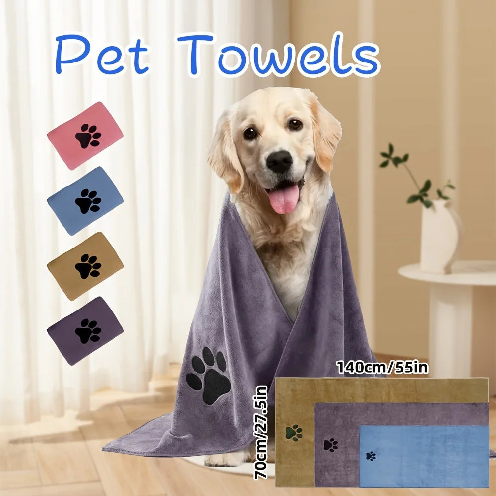 Pet towel microfiber cat and dog cleaning bathroom Bath special embroidery pet absorbent towel