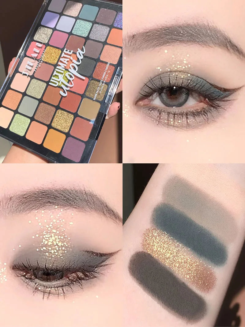DIKALU 40 Color Eyeshadow Palette Utopia Queen Earth Pearl Matte Glossy Multi-Color Palette