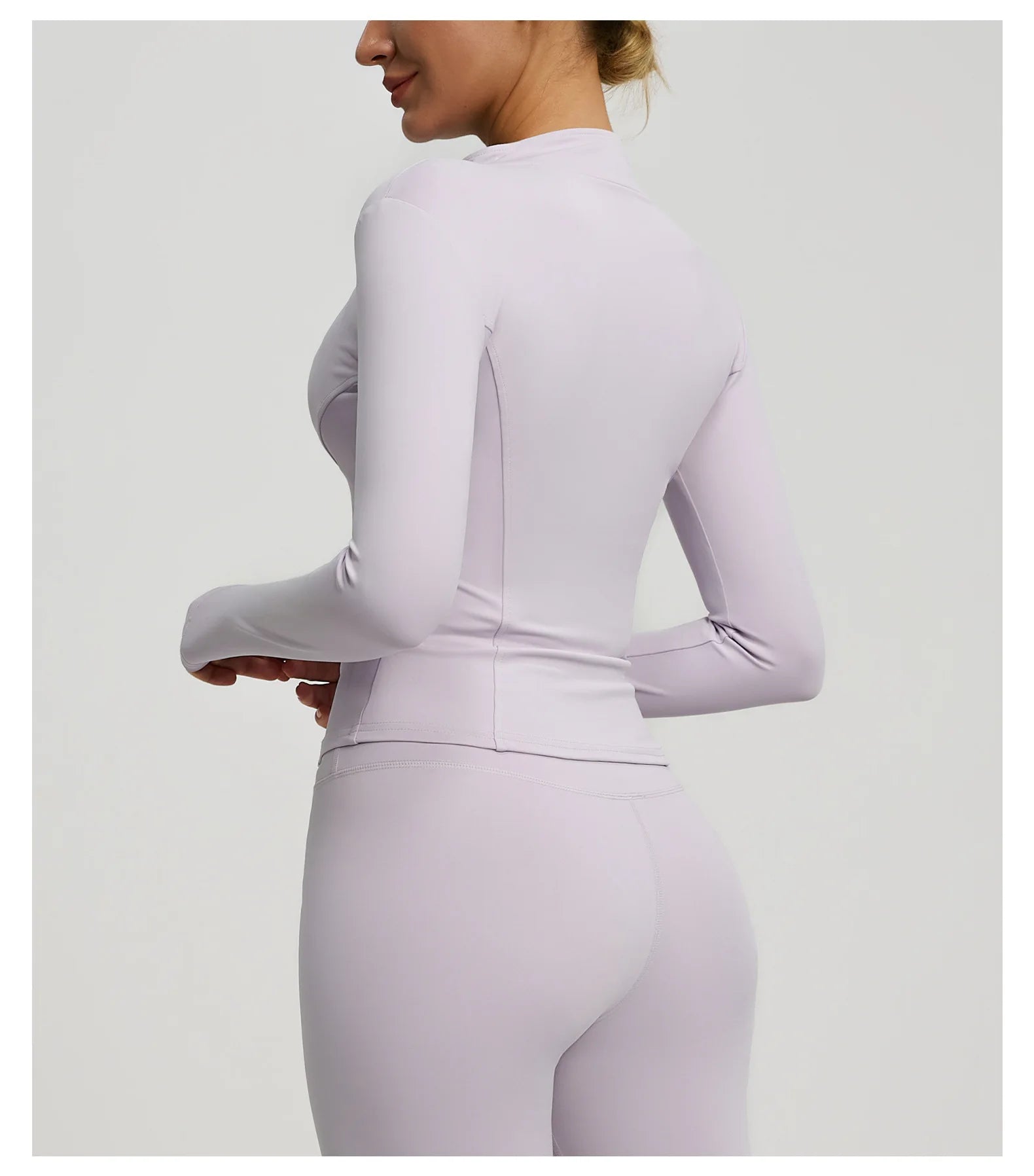 Slim Zipper Jacket Sports Jacket Women's Long Sleeved Tight Fitting Jacket Running Fitness Yoga Suit Top Peach Yoga Coat