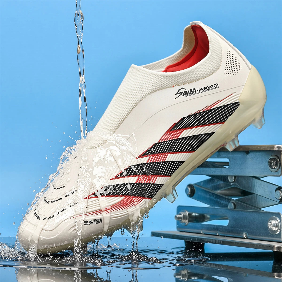 Sports breathable football shoes with FG/AG studs provide super strong grip and effectively protect the ankle