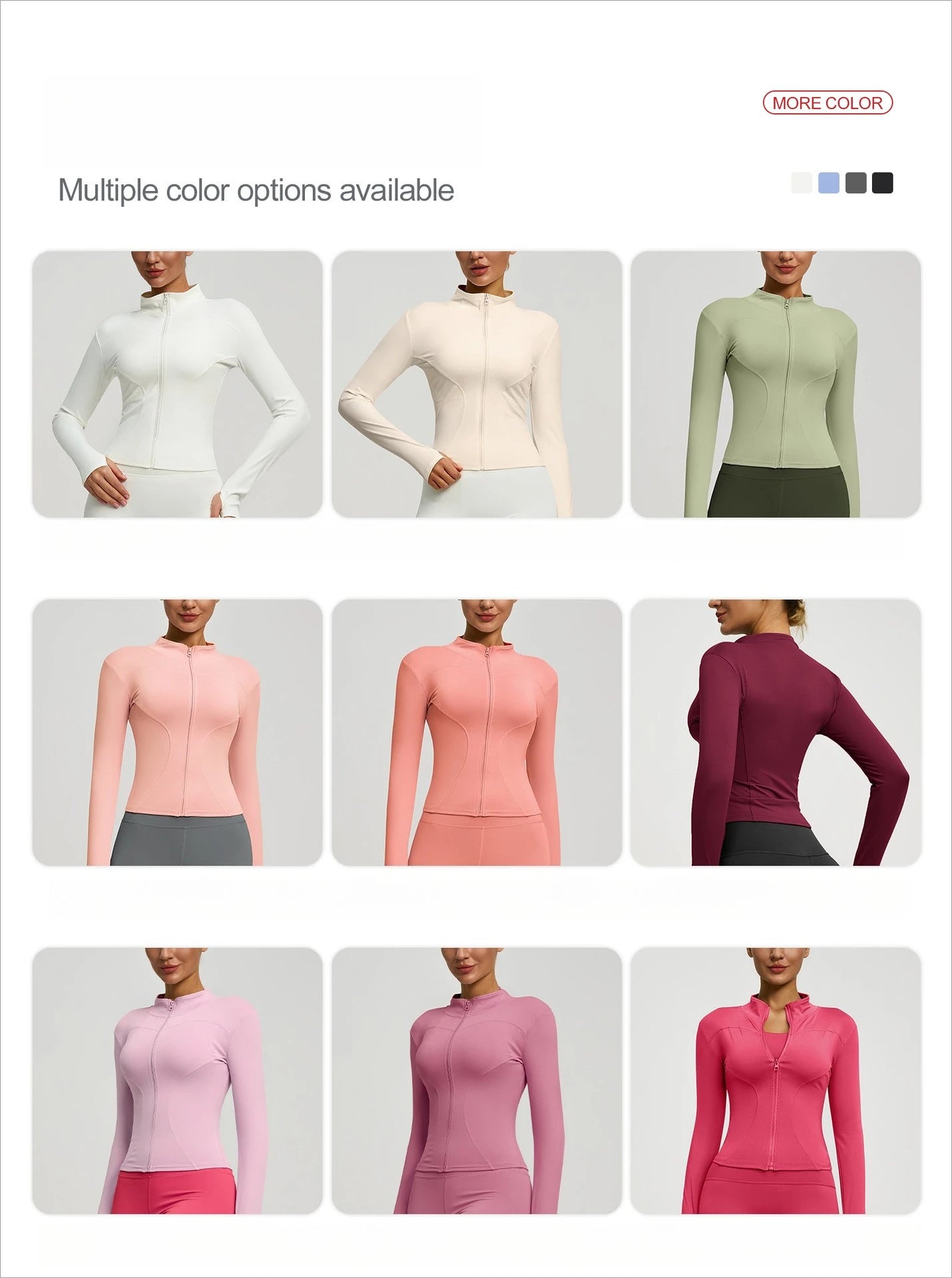 Slim Zipper Jacket Sports Jacket Women's Long Sleeved Tight Fitting Jacket Running Fitness Yoga Suit Top Peach Yoga Coat