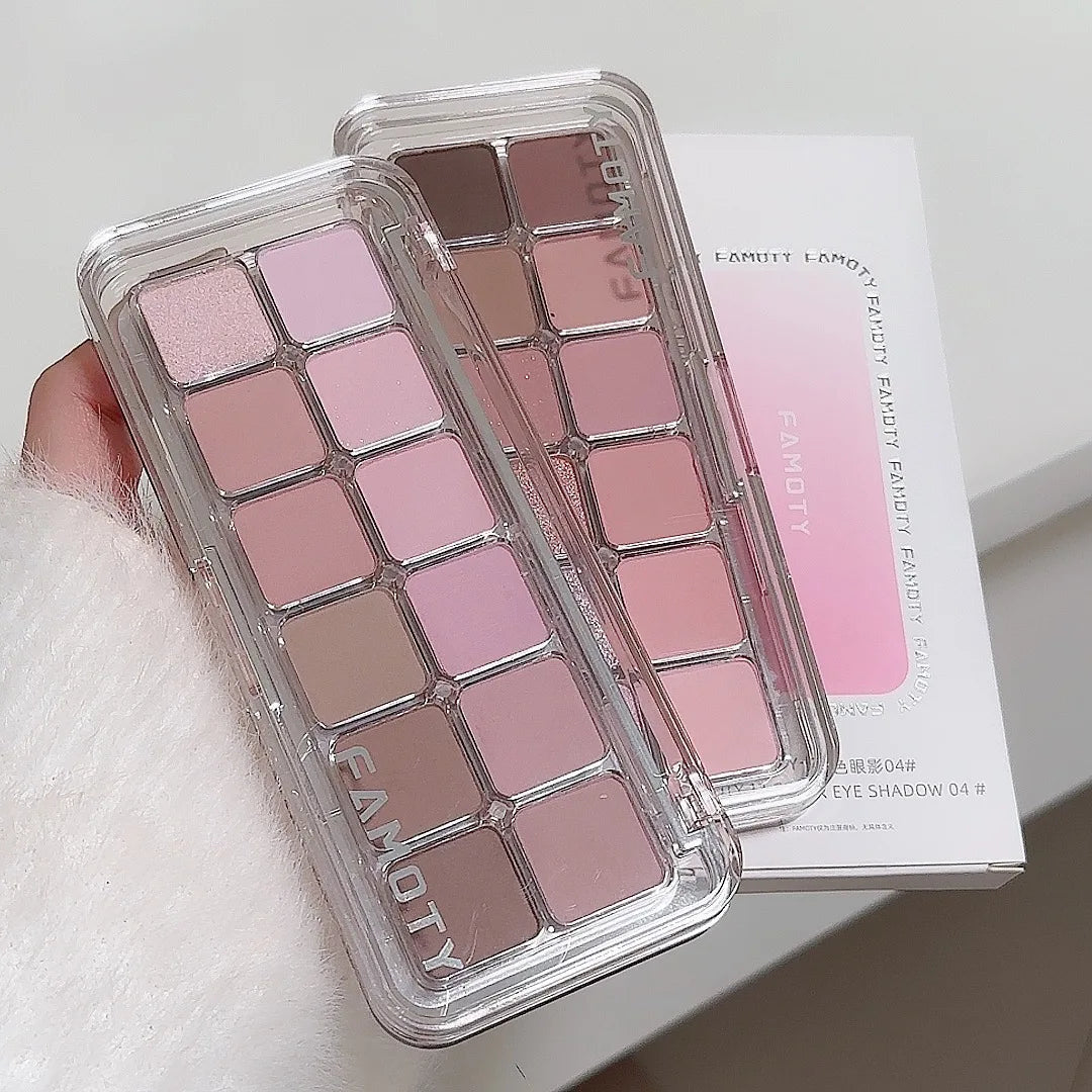 12-Color Low Saturation Matte Eyeshadow Palette Tea Apricot Earth Tones Long Lasting All-Matte Eye Makeup for Daily Use