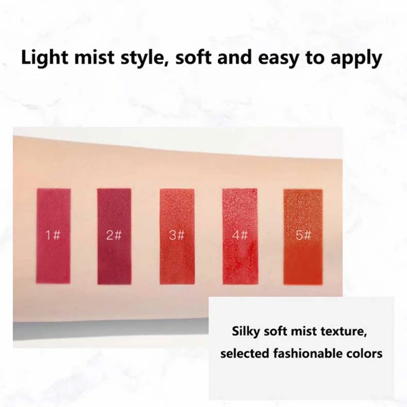 5 color Waterproof Non-stick Cup Round Tube Moisturizing easy to color Lip Gloss Lipstick Long-lasting Lip Lipstick Cosmetics