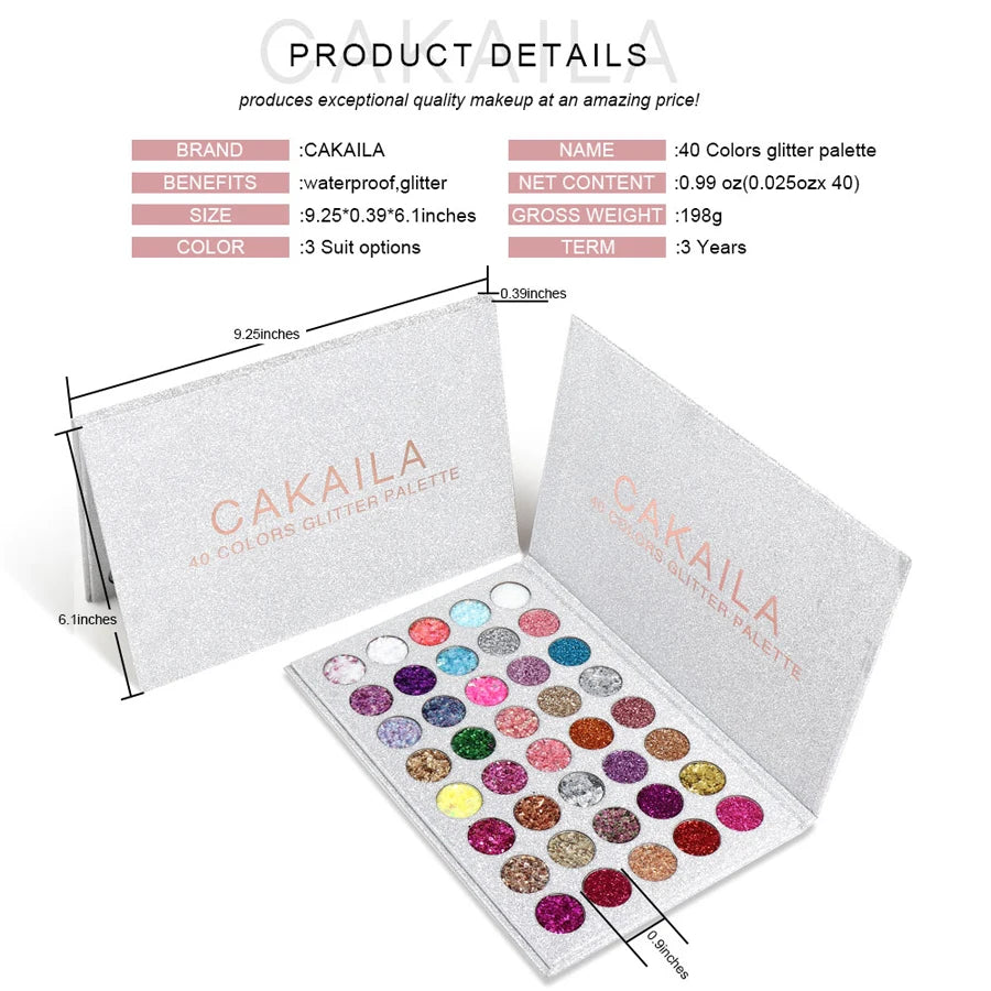 40 Colors Glitter Eyeshadow Powder Palette Diamond Shine Glittering Eye Shadow Makeup Colored Cosmetics Shadows Pallete Make Up