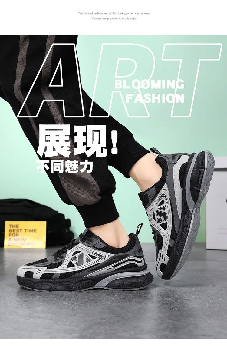 Shoes for Men Sneakers 2026 Fashion Breathable Sports Shoes Men Outdoor Running Shoes Lace Up Training Sneakers Tenis Masculino