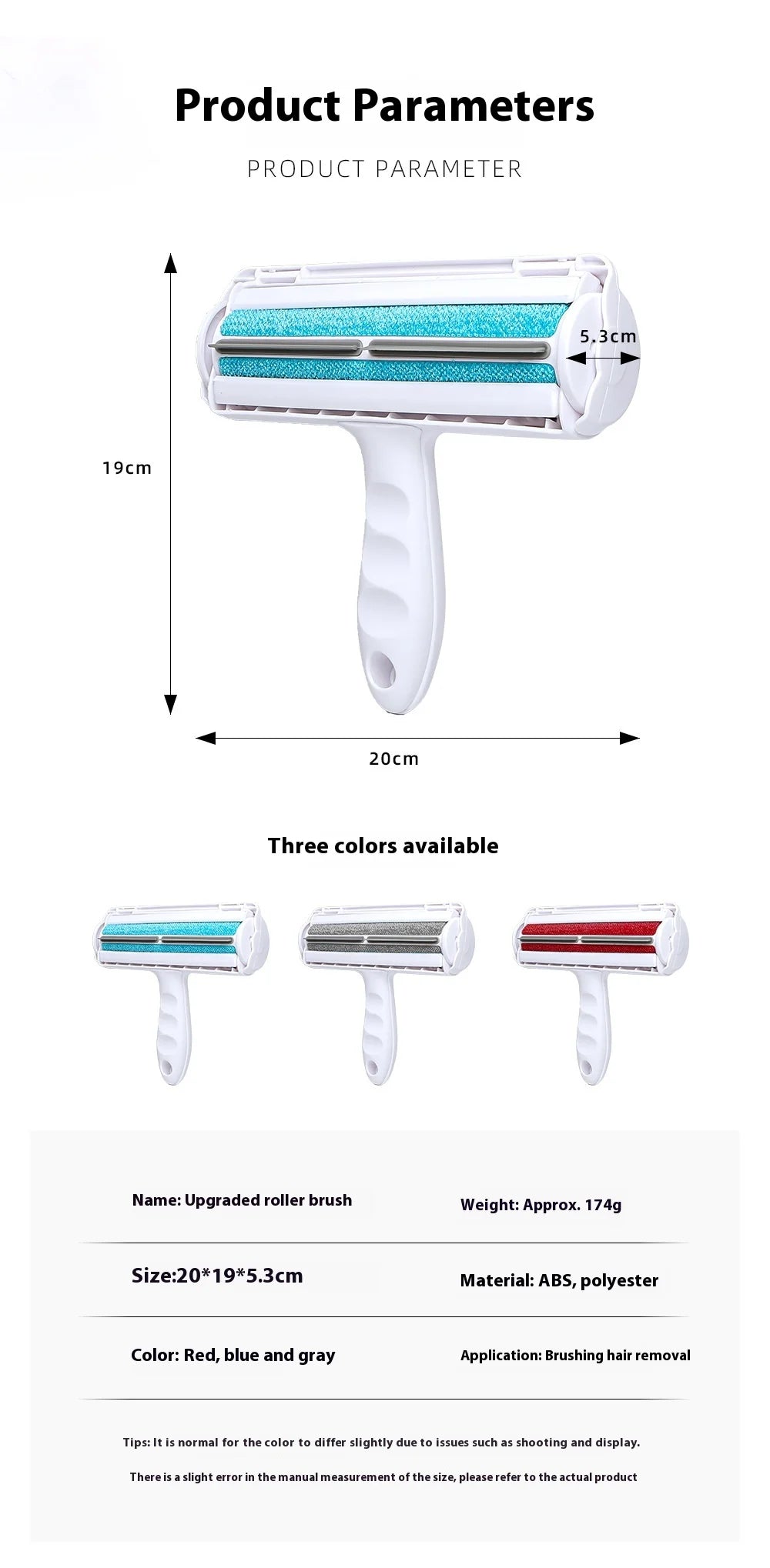 Pet Hair Remover Roller - Dog & Cat Fur Remover with Self-Cleaning Base - Efficient Animal Hair Removal Tool - Perfect for Furni