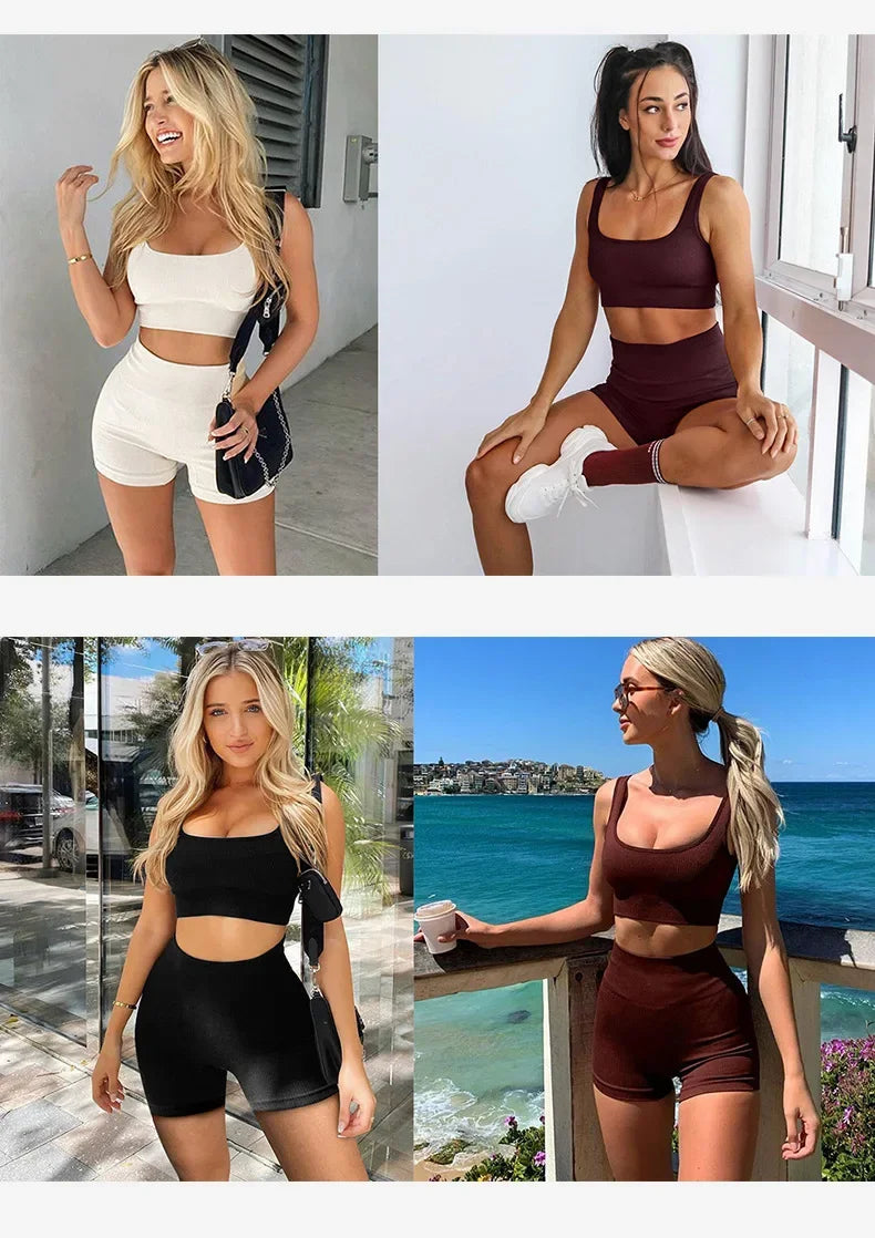 Women Sexy Fitness Yoga Bra Backless Navel Exposed Vest Seamless Thread Knit Solid Sports Bra Gym Outdoor Trainning Sports Bra