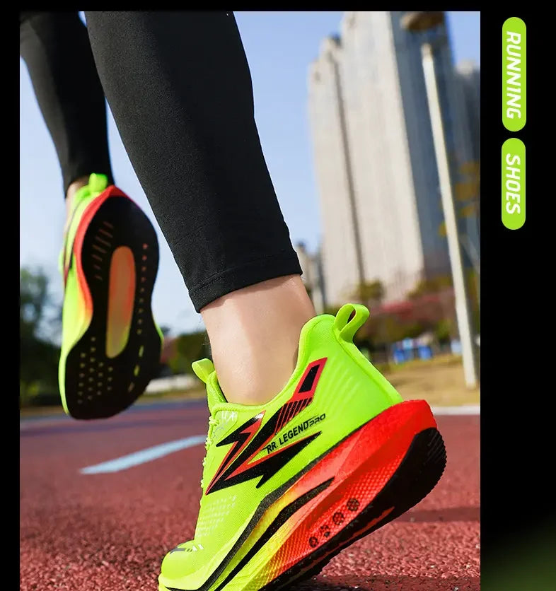 Sports and leisure shoes, men's shoes, marathon oversized air cushioned shoes, fly woven all season rubber, wear-resistant, anti